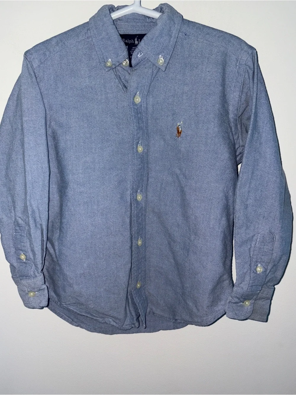 Ralph Lauren oxford cloth shirt boy's sz 4 EUC LN